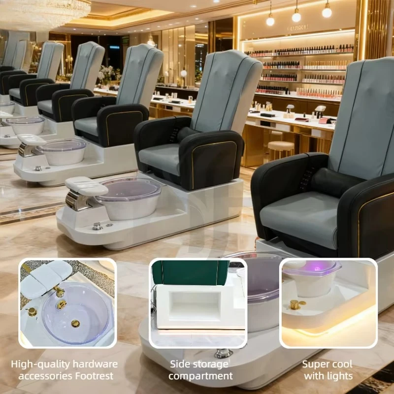 Luxury Foot Fauteuil Station Manicure Nail Spa Chair Salon Pedicure Chairs With Pump Drain