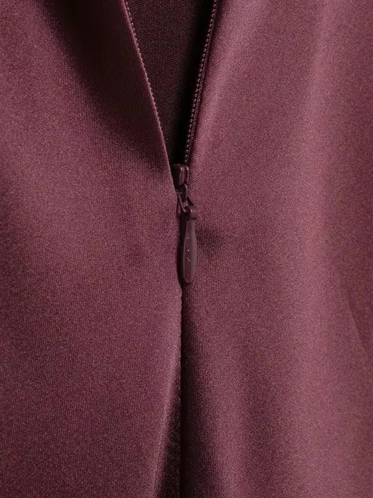 Langes Neckholder-Kleid aus Satin für Damen, rückenfrei, mit Schleife, Reißverschluss hinten, Damenkleider, sexy Mode