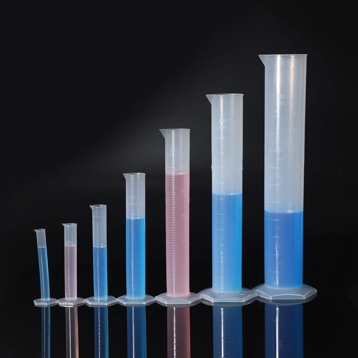 

Plastic measuring cylinder PP straight measuring cylinder acid and alkali resistant chemical experiment with graduated cylinder