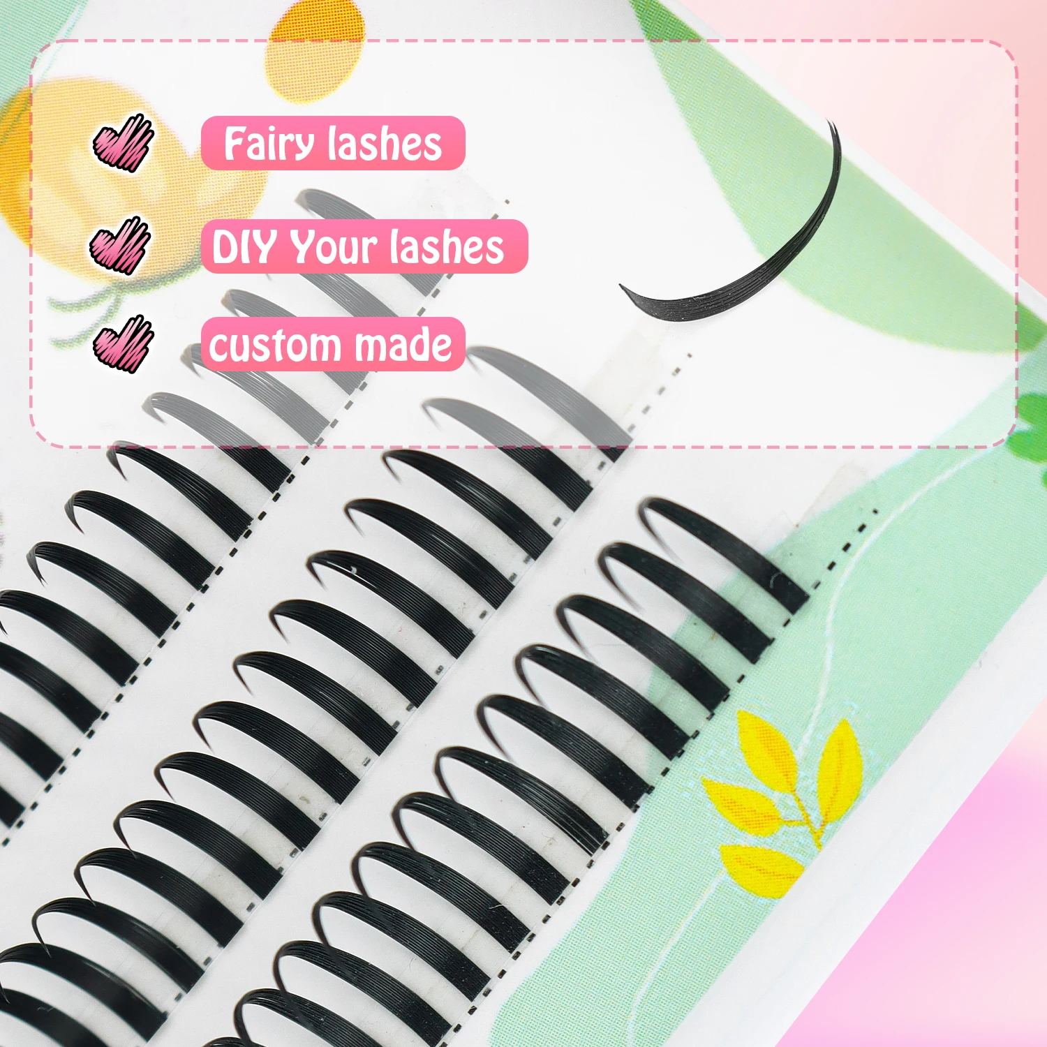 96 قطعة من مجموعات الرموش، عيون كرتونية واحدة، رموش صناعية، نوع خرافي، تطعيم ذاتي، شعر طبيعي مجعد، نمط باربي #4