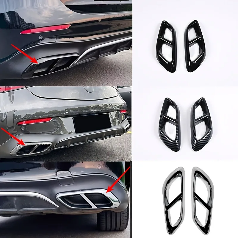 

Для Mercedes Benz E-Class W214 CLE C236 2024 + рама выхлопной трубы с четырьмя выходами (спортивная версия), автомобильные декоративные аксессуары