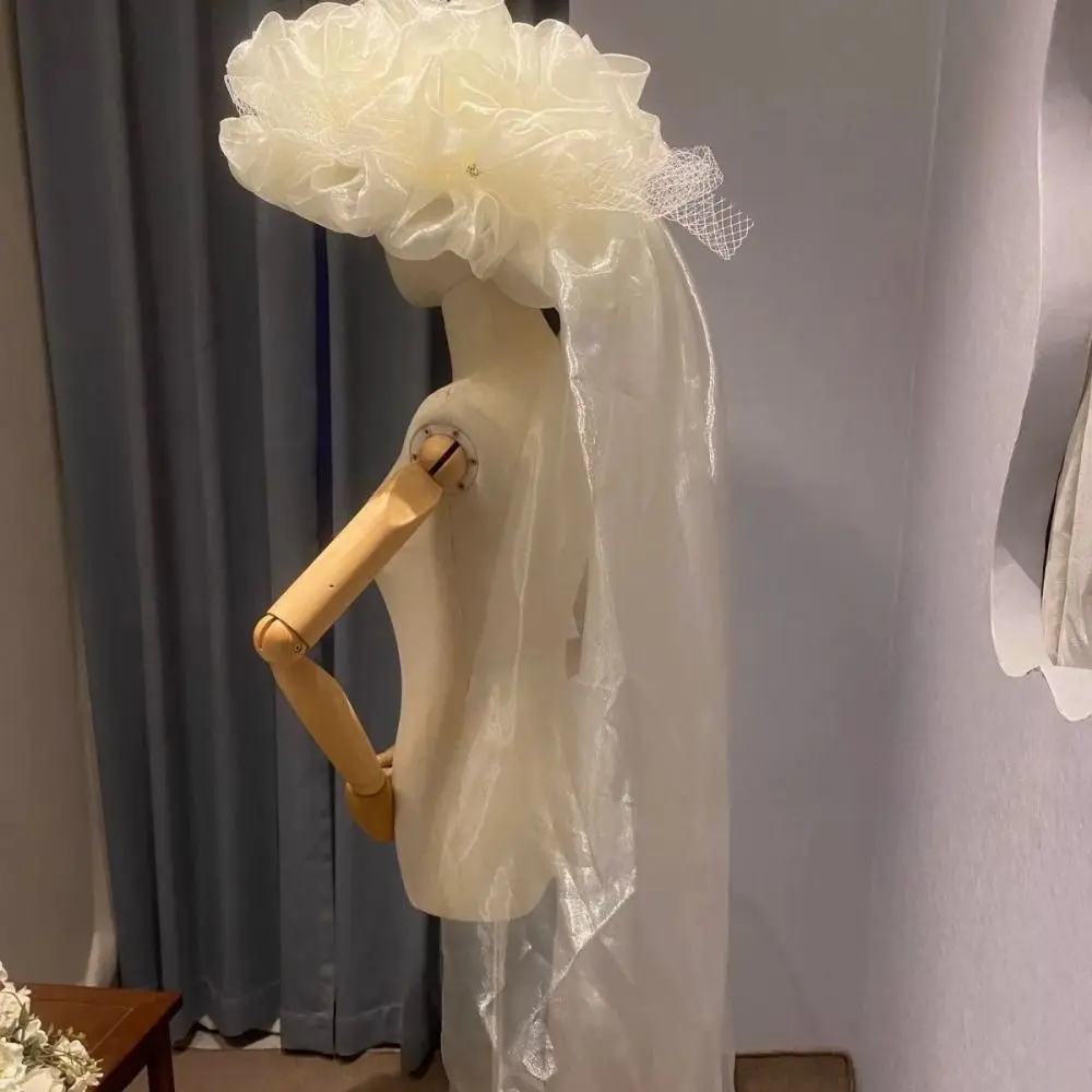 

New Arrival French Style Bride Headdress Plus size Luxury Bridal Hats Elegant Photography Wedding Headwear Hair Accessories