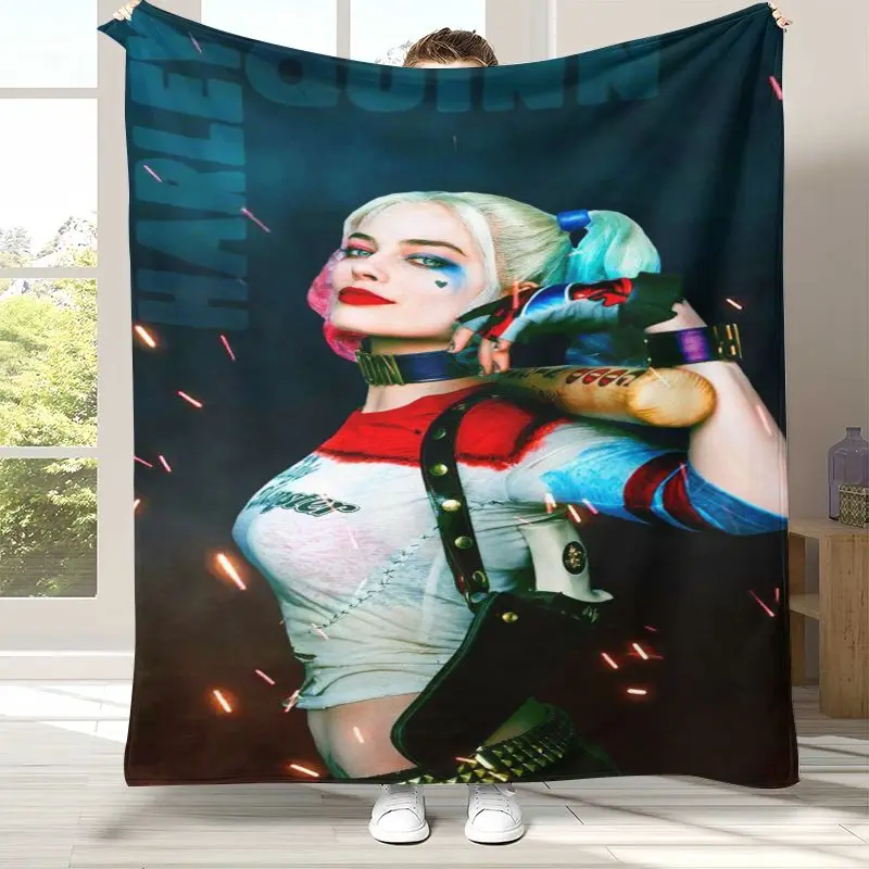 Classic H-Harley Q-Quinn Cartoon Soft Flannel Throw Blanket,Cozy Blanket for Bed,Sofa,Living Room,Picnic,Camping,Home Decor Kid