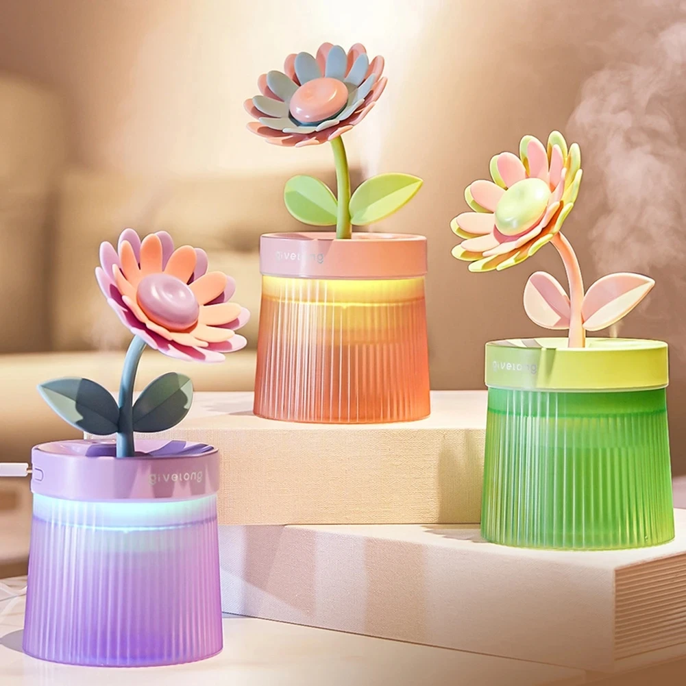 Flower Air Humidifier Small Spray Hydration Household Silent Bedroom Desktop Portable Car USB Aromatherapy Humidifiers Diffuser