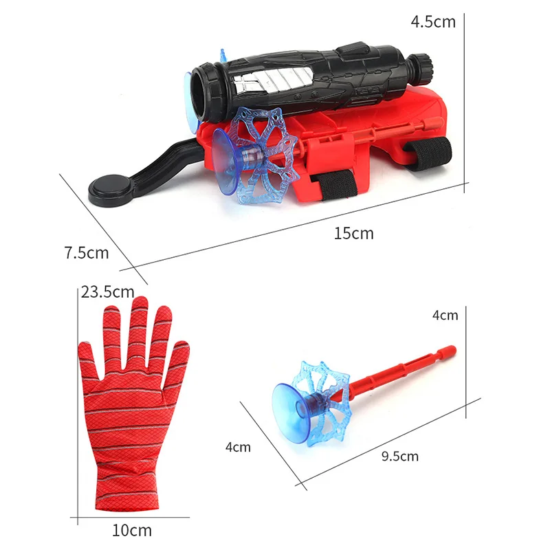 Superhero Launcher with Silk Glove Spiders Web Wrist Set Shooters Toy Anime Figures Cosplay Props for Children Kids Toys Gifts