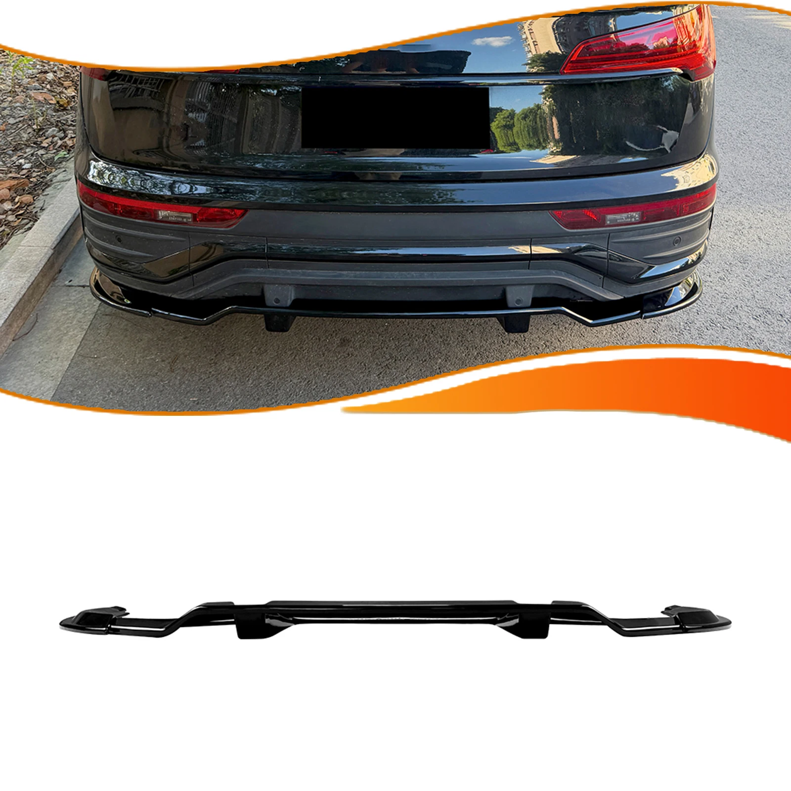 Car Rear Bumper Spoiler Lip Bracket Lower Splitter For Audi Q5 FY Sportback Sline 2021-2025