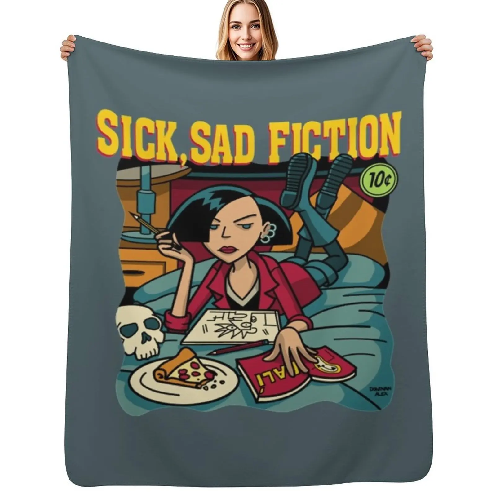 Daria Sick Sad Fiction Throw Blanket wednesday manga Sofa Soft Plush Plaid Single Weighted Blankets