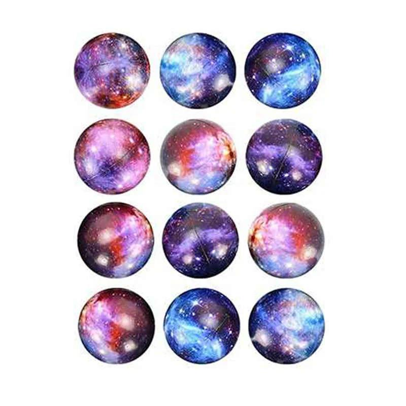 Pack of 12 Galaxy Stress Balls for Kids,Squeeze Anxiety Fidget Sensory Balls for Children with Outer Space Theme