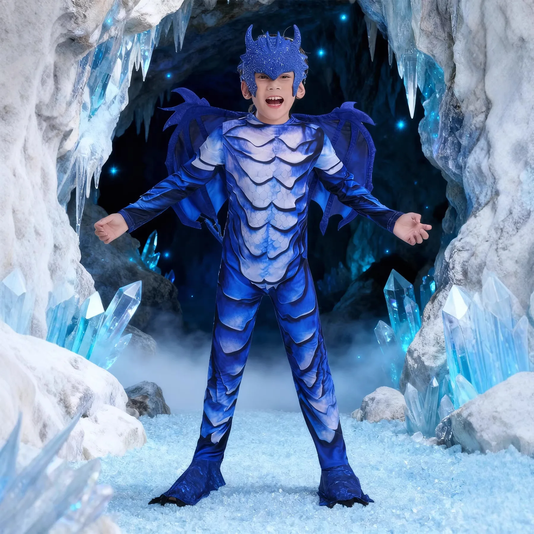 

Kids Dragon Knight Cosplay Costume Jumpsuit Set For Boys Festival Theme Party Stage Performance Dress Up