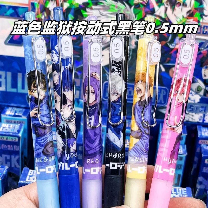 Anime BLUE LOCK Isagi Yoichi Nagi Seishiro Cosplay Gorgeous Black Roller Ball Neutral Pens Cartoon Quick-dry Sign Pen Xmas Gift