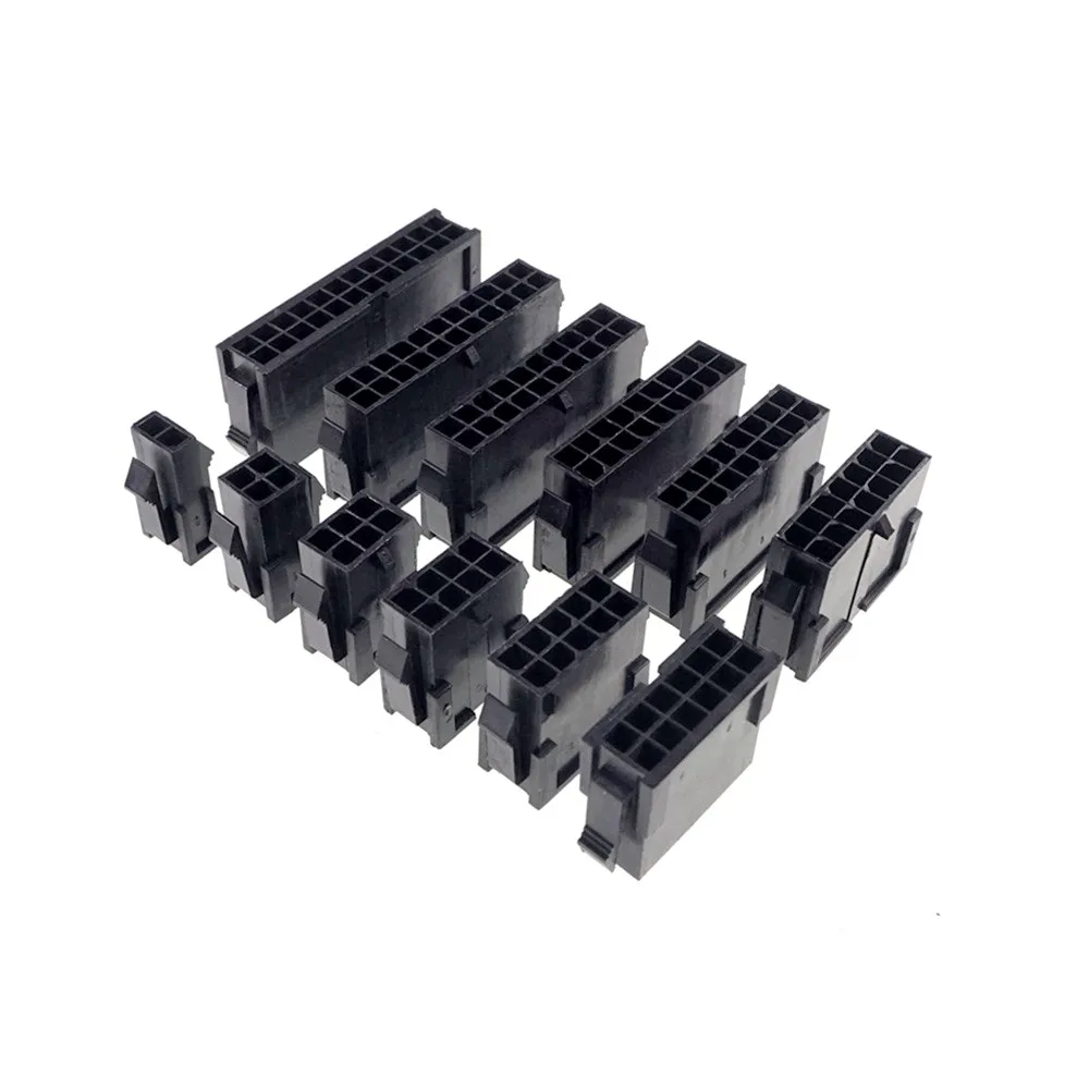 4pcs 3.0mm Micro-Fit 3.0 Connector Plug Housing 2 Pin 4 6 8 10 12 14 16 18 20 22 24 P Dual Panel Mount Ears Cross Molex 43020