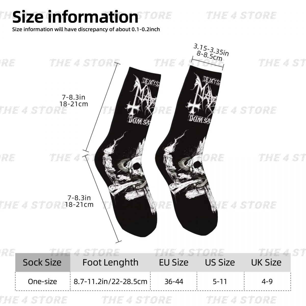 High elasticity polyester fiber 3D printing cosy Unisex Warm Mayhem Black Metal Music Hipster Interesting Four Seasons Socks