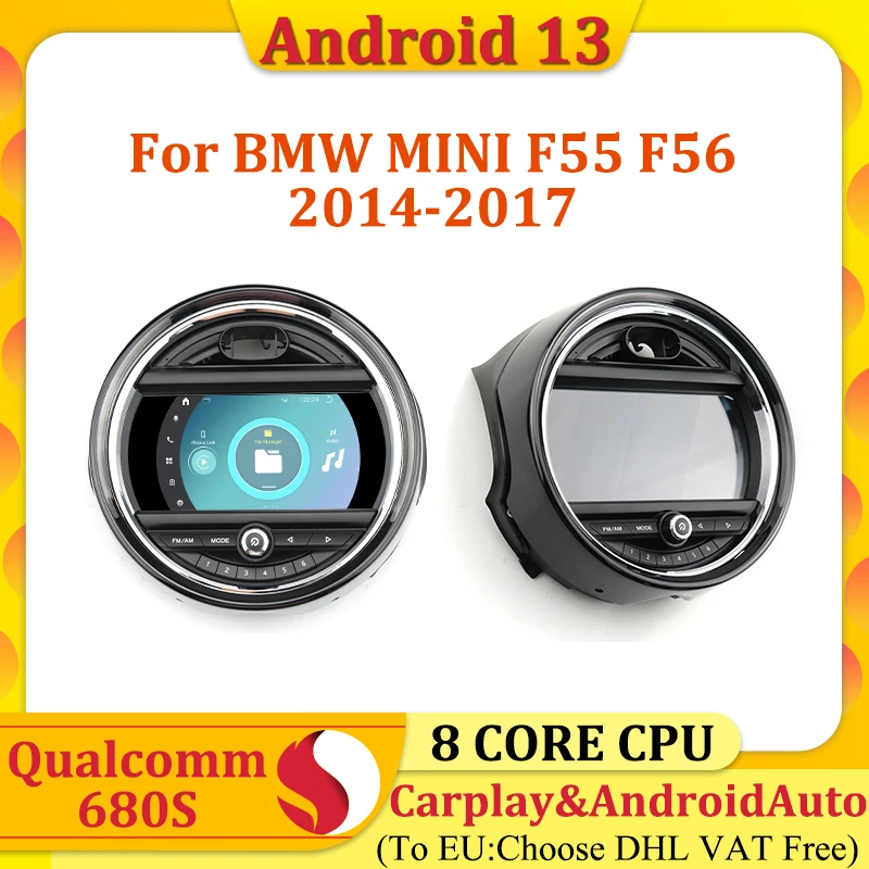 Android 13 Carplay Auto stereo For BMW Mini Cooper F54 F55 F562014-2017 Car Radio Video Player GPS Navigation 4G Wifi