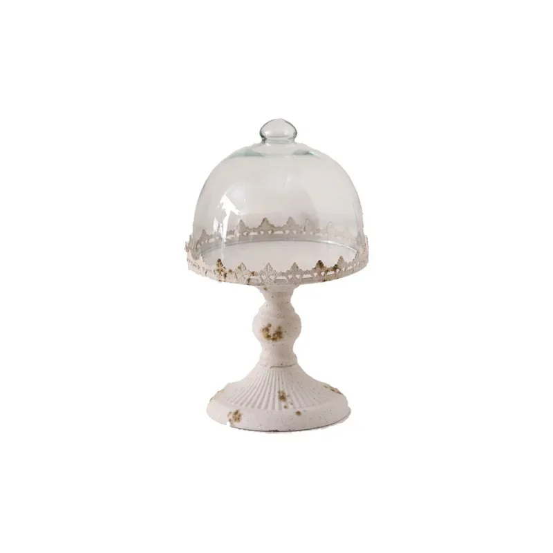 Transparent cake cover tray dessert atmosphere decorative fruit plate retro old snack plate