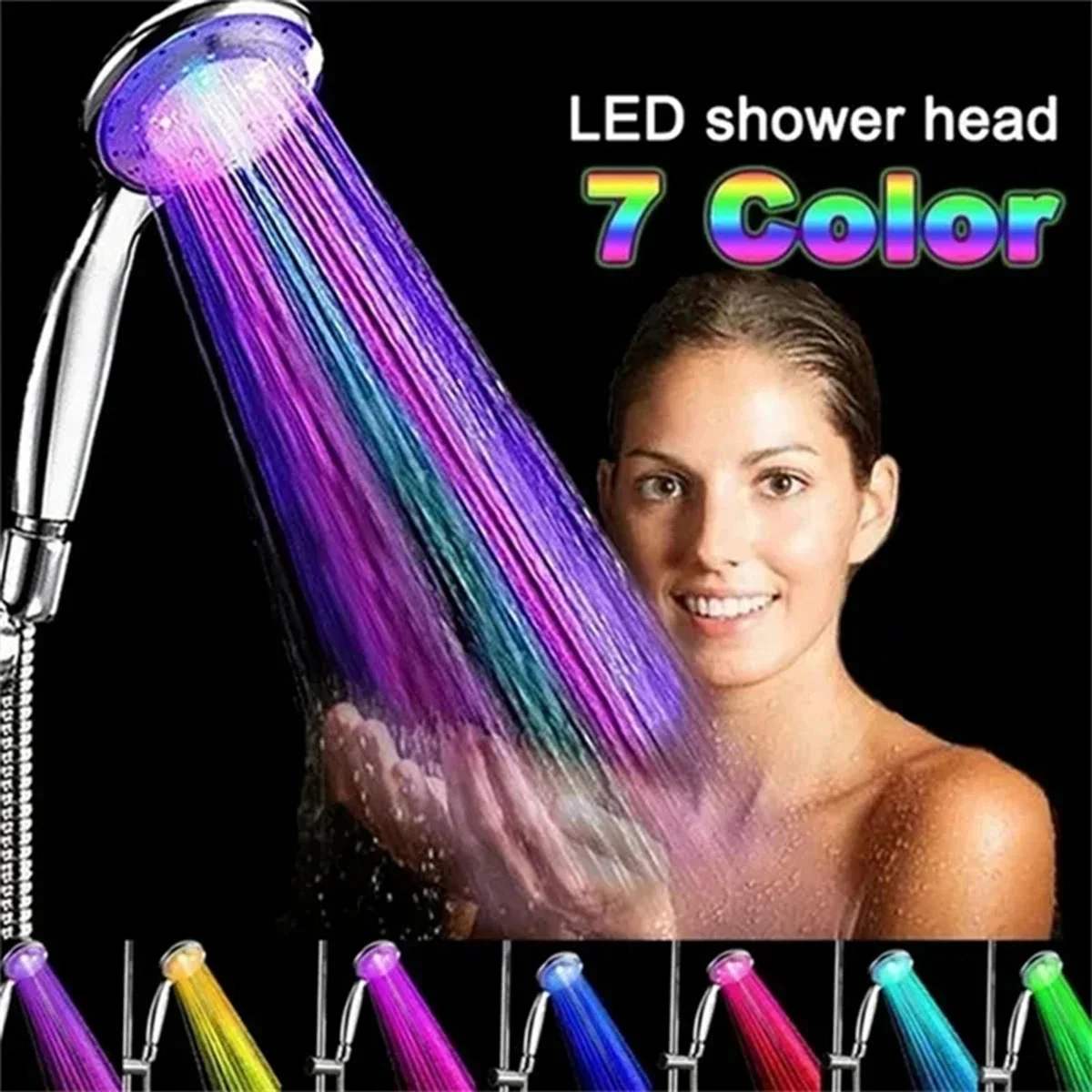 

LED 7 Colors Shower Head Automatically Color-Changing LED Shower Light Water Saving Shower Head Bathroom Accessorries
