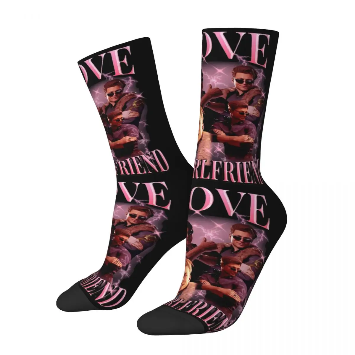 Autumn Winter Hip-hop Women Men I Love My Girlfriend Johnny Cage Socks Non-slip Basketball Socks