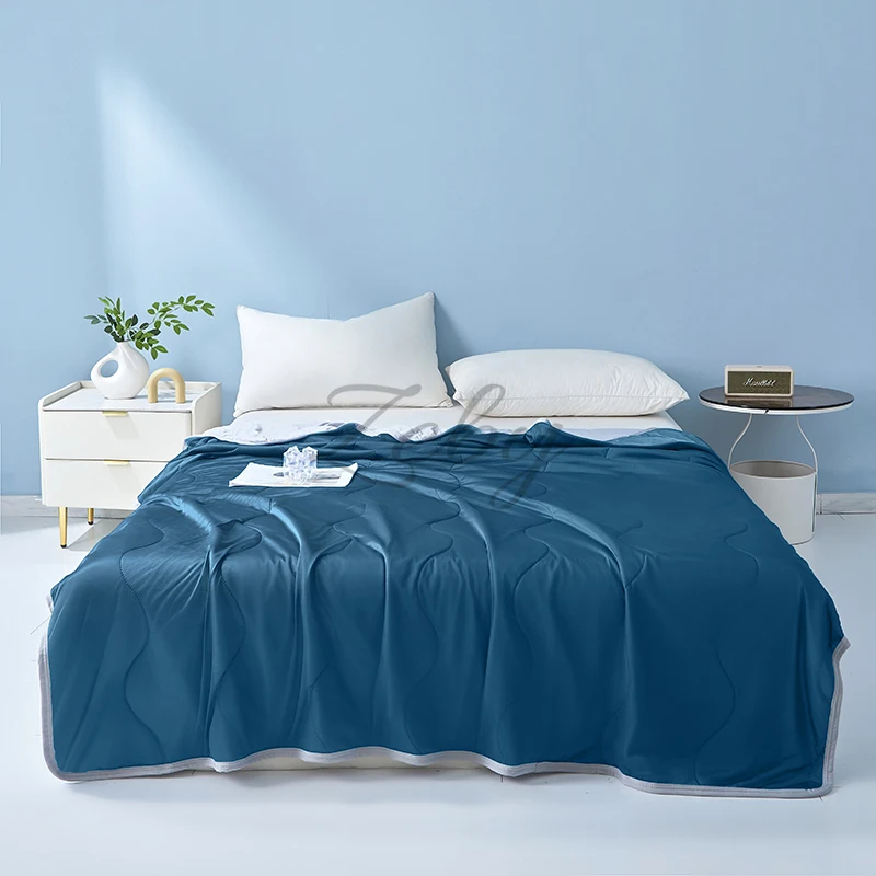New Wave Pattern Cool Summer Blanket Natural Coolness Qulited Duvet Cooling Sensation Comforter Well-vetilated Queen King Quilt