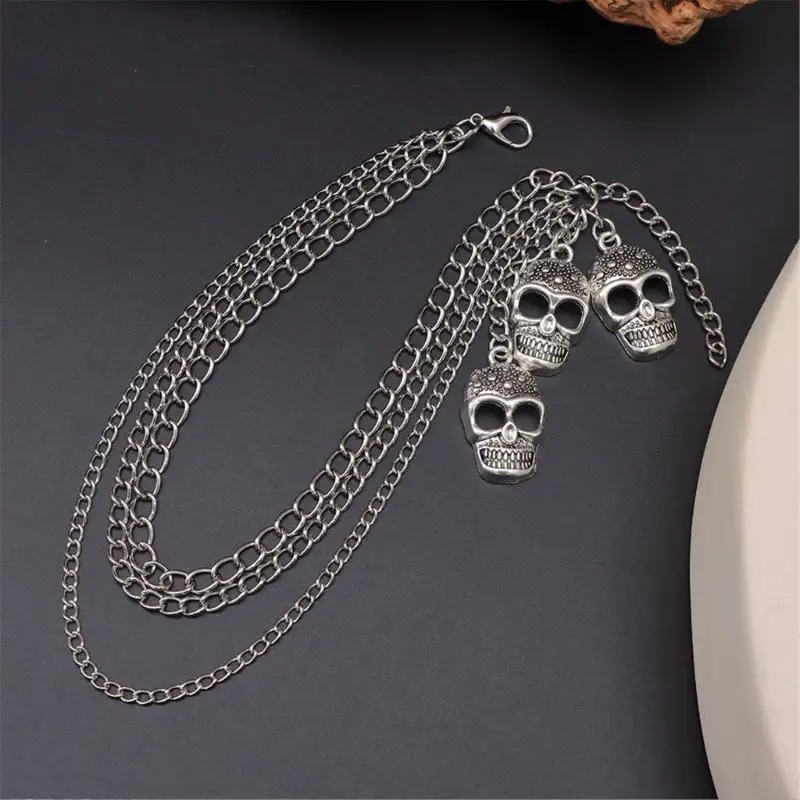 H58E Skull Pendant Shoe Chain Adjustable Shoe Ornament Chain Jewelry Shoe Accessories