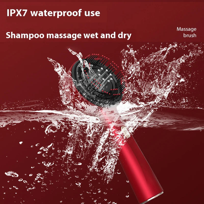 مشط تدليك فروة الرأس الكهربائي من LL لنمو الشعر ومضاد لتساقط الشعر، علاج احترافي باللون الأحمر، فرشاة شعر سحرية، أداة توزيع الزيت #6