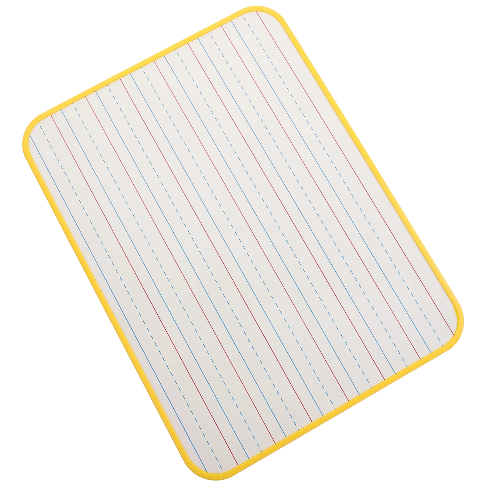 Double Sided Whiteboard Yellow Frame Dry Erase Reusable PVC Wood Classroom Office Small Handheld Writing Board With Lines
