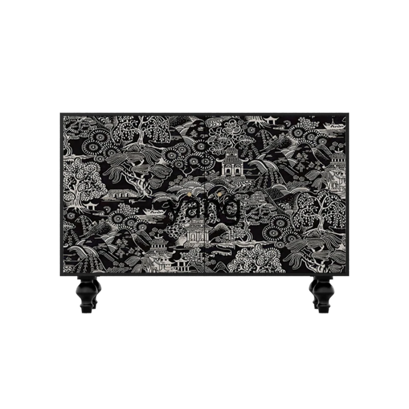 

LH Chinese retro style solid wood entrance living room home storage bedroom room storage cabinet customization