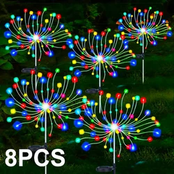 Luci solari per fuochi d'artificio giardino esterno LED lampada solare multicolore impermeabile per Patio prato cortile balcone percorso luce Decor
