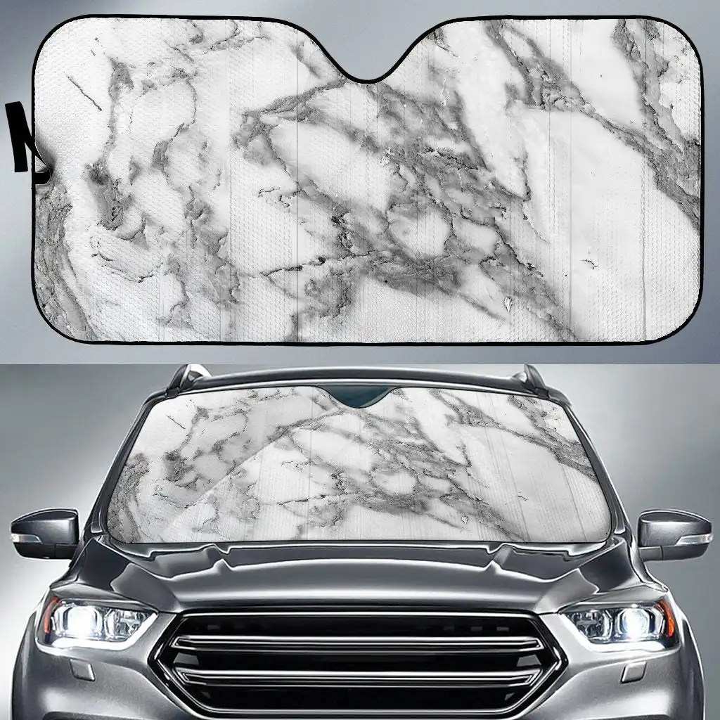 

Light Luxury Marble Print Car Front Windshield Sunshade Anti-UV Block Sun Visor Universal Accessories Intrior Protect Cover