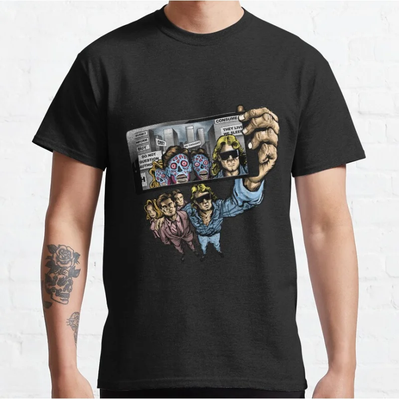 

Funny THEY LIVE WE SELFIE etro Horror movie They Live Obey meme vintage consume 80s Alien Graphic T Shirts large size S-6XL