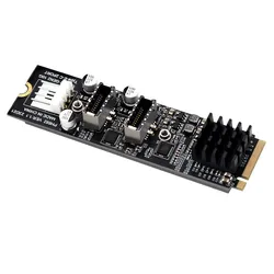 M.2 M Key NVME PCIe to USB 3.1 TYPE C Front Panel Expansion Card 10Gb NGFF M2 NVME to Dual TYPE-E Adapter USB-C Hub Riser for PC
