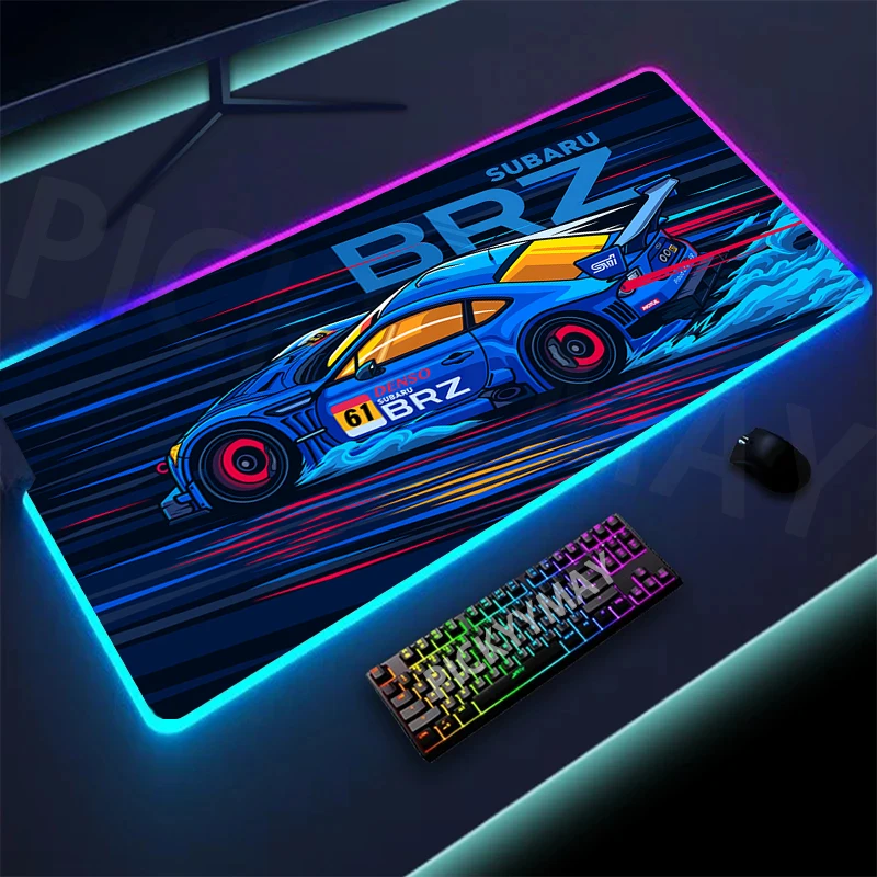 

Car Design Large RGB Mouse Pad Gaming Mousepad LED Mouse Mat Gamer Mousepads PC Desk Pads RGB Keyboard Mats XXL 35.4x15.7in