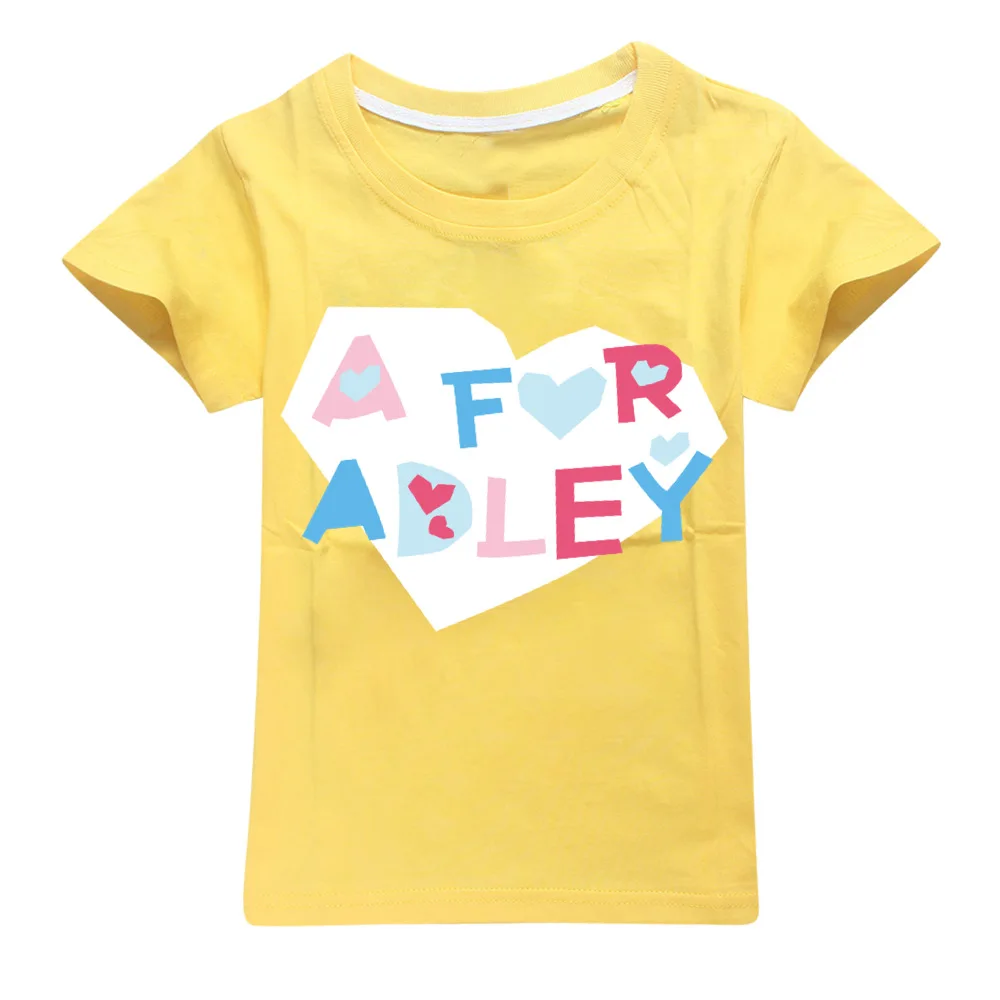 New Kids Short Sleeve Tees A for Adley T-shirt Children's Boys Girls Clothes Printed Cartoon Casual Cotton Tops Hot Selling