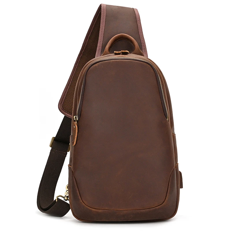 Newsbirds-Sac de poitrine en cuir pour homme, sac à bandoulière, sac à bandoulière, sac à bandoulière, cuir de vachette, sac de procureur, USB, rétro, haute qualité