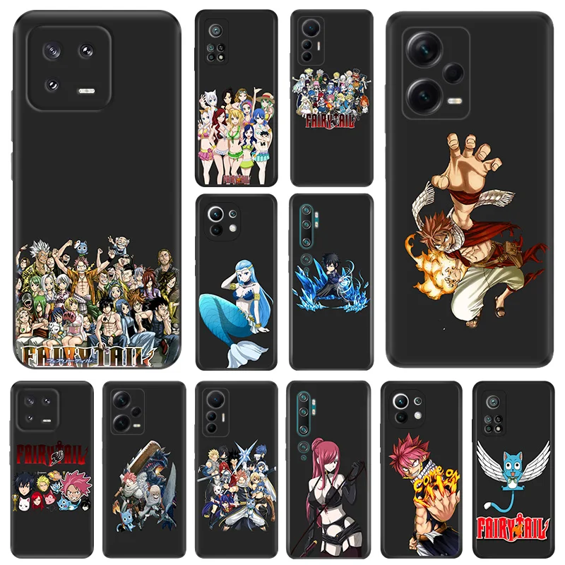 Matte Phone Cases For Redmi 12 12c 13c Note12 Note13 Pro Fairy Tail Xiaomi 13 Lite 12x 12t 12s Gray-Fullbuster Soft Black Cover