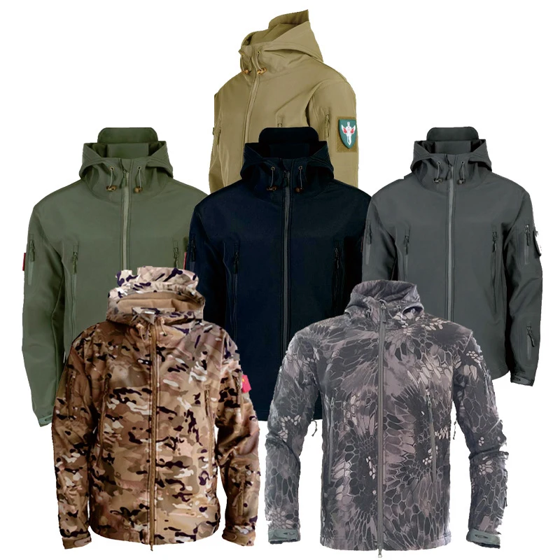 Men's Waterproof Tactical Softshell Jacket - Windproof Military Outdoor Coat with Multi-Pockets for Hiking and Adventure