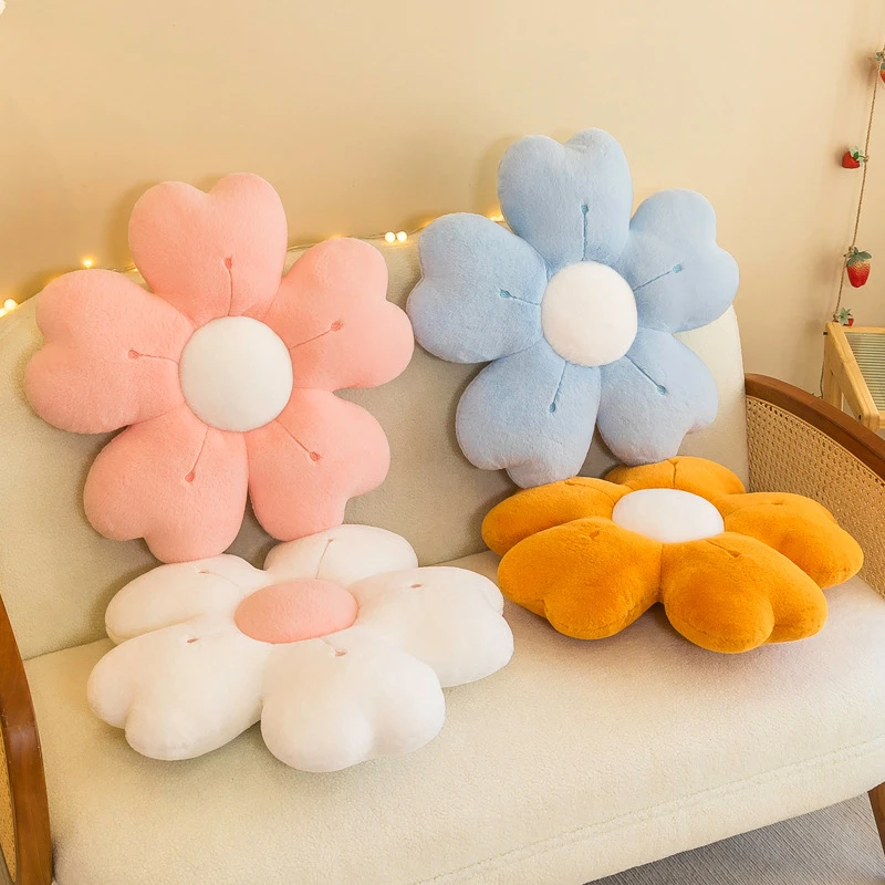 35CM flores coloridas juguetes de peluche suaves cojín pétalo almohada relleno sofá cojín decoración del hogar regalos de cumpleaños niños adultos