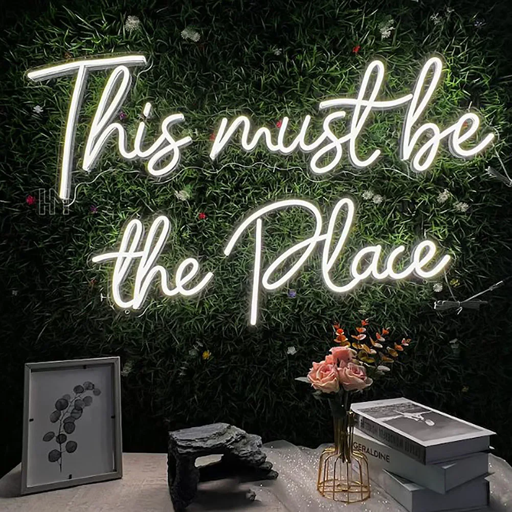 

This must be the place Neon Bar Hotel Party Sign Wall Decor Light Up Word Led Neon Home Bedroom Pub Club Cafe Shop Wedding Light