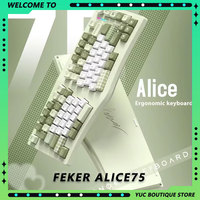 Feker Alice75 Mechanical Keyboards Bluetooth Wireless  Ergonomics Keyboards Hot Swap Aluminum Customized Gaming Pc Accessories