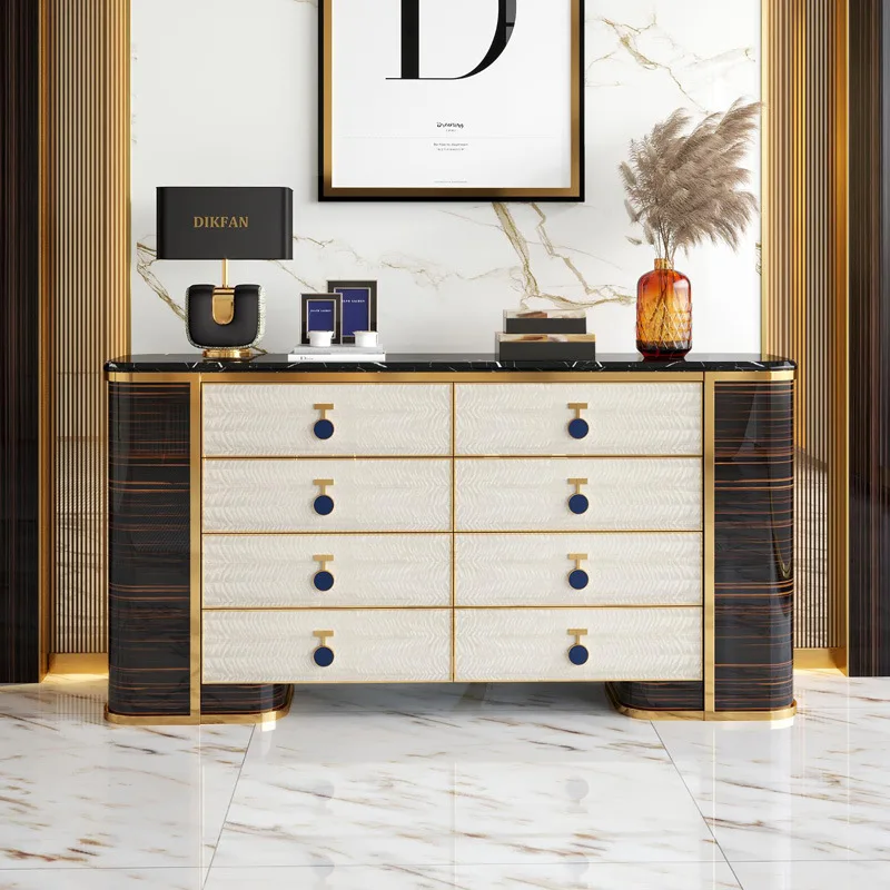 

Marble post-modern simple light luxury porch cabinet dining side cabinet high-end file model room living room dining room