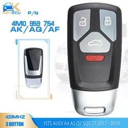 KEYECU 4 m0 959 754 AK/ AQ/ AF NBGFS14P71 315MHz/433MHz Megamos AES Smart Remote Key Fob per Audi A4 A5 Q7 SQ5 TT 2017 2018 2019