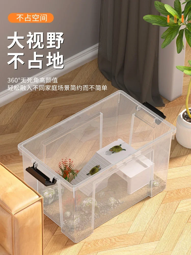 

Turtle breeding tank, oversized ecological landscape with cover and sundeck, crawling pet , crocodile, snake breeding box,