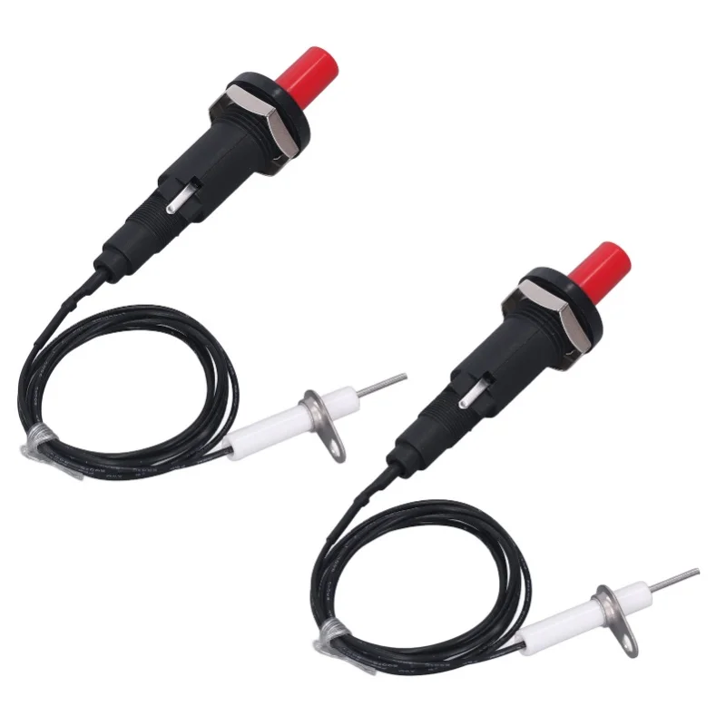 Piezo Igniter 1 Out 2 Push Button With Ignition Needle Wire 1 Meter Piezoelectric Ignition For Fireplace Oven Heater Kitch