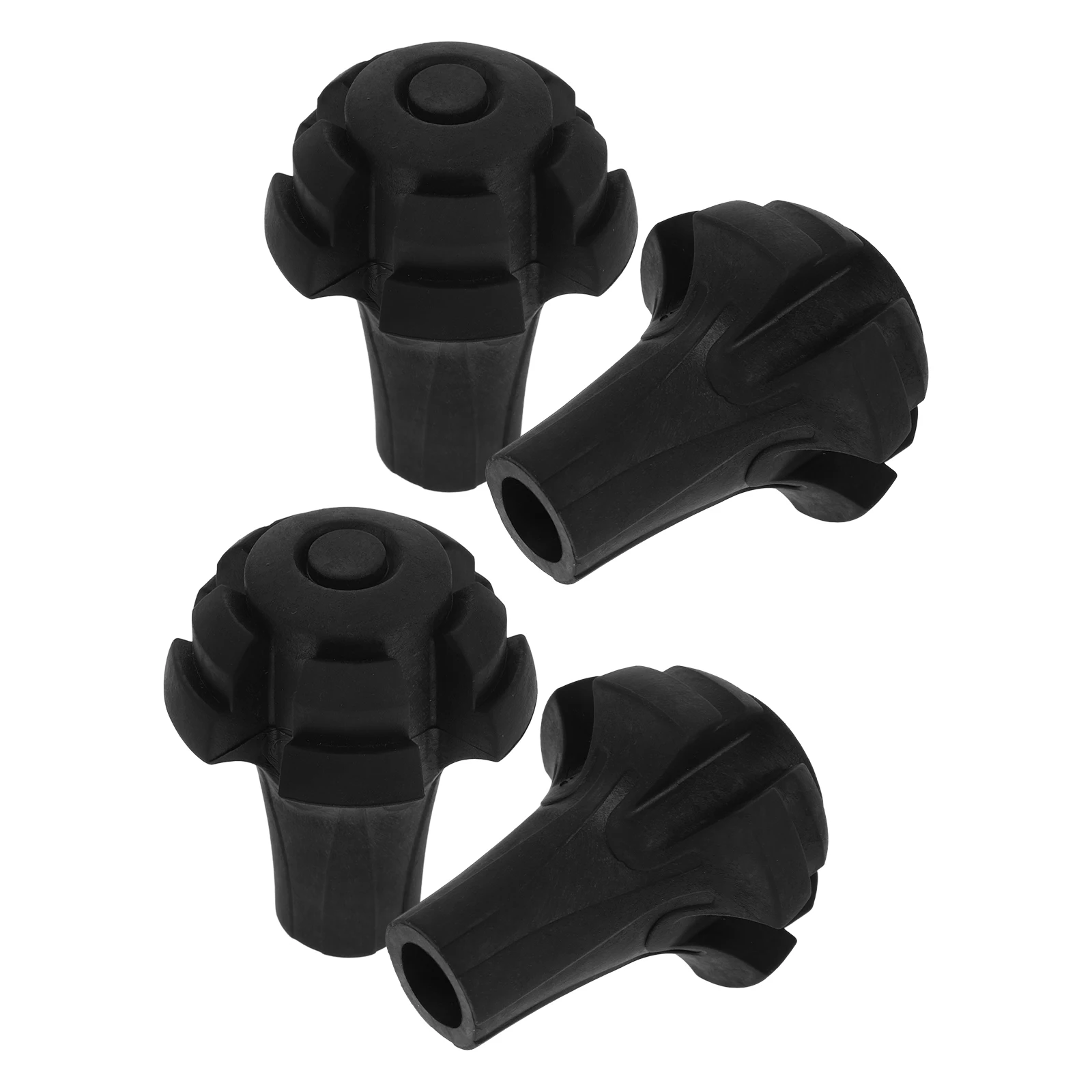 4Pcs Hiking Pole Tips Rubber Foot Protectors for Trekking Poles Canes Improved Stability Wear Resistant Multi-Terrain