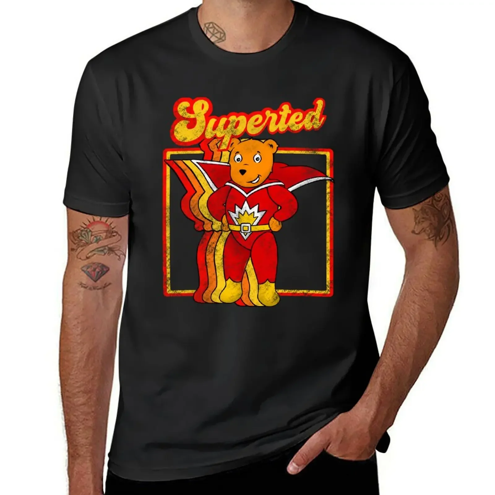 heavyweight Informal New  funny  Summer harajuku t shirt Superted T-Shirt funnys sports fans korean fashion mens workout shirts