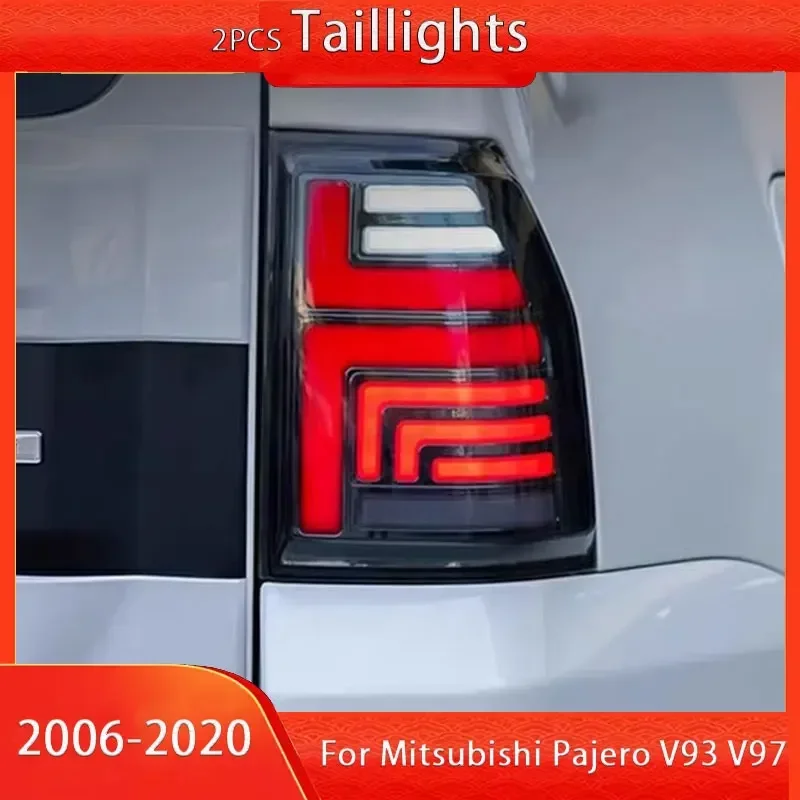 Car LED Taillights For  Mitsubishi Pajero v93 v97 LED Tail Light 2006-2020 V97 Rear Fog Brake Turn Signal Automotive Accessorie