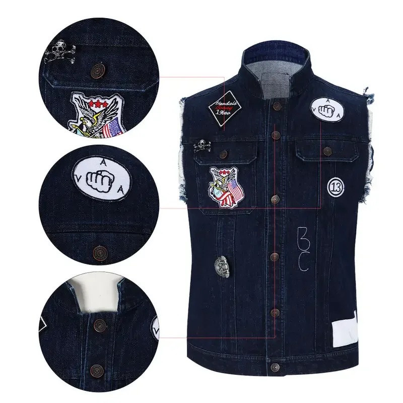 2024 The Bikeriders Denim Jacket Benny Vest Movie Cosplay Costume for Men Party Outfits