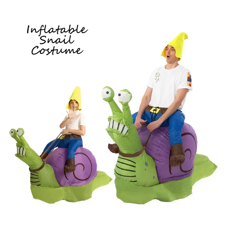 

Halloween Funny Inflatable Ride Snail Costume Animal Cosplay Suit Suitable For Adult And Child Carnival Party Air Blow-up Suits