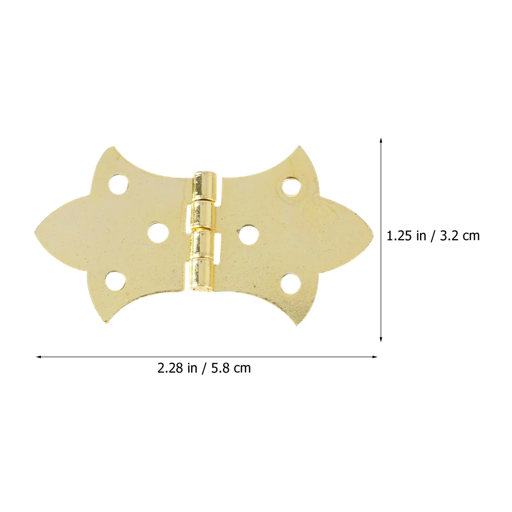 

4pcs Hardware Bronze Butterfly Imitation Gold Jewelry Box Hinge Vintage Metal Smooth Closing Durable Rust Resistant DIY