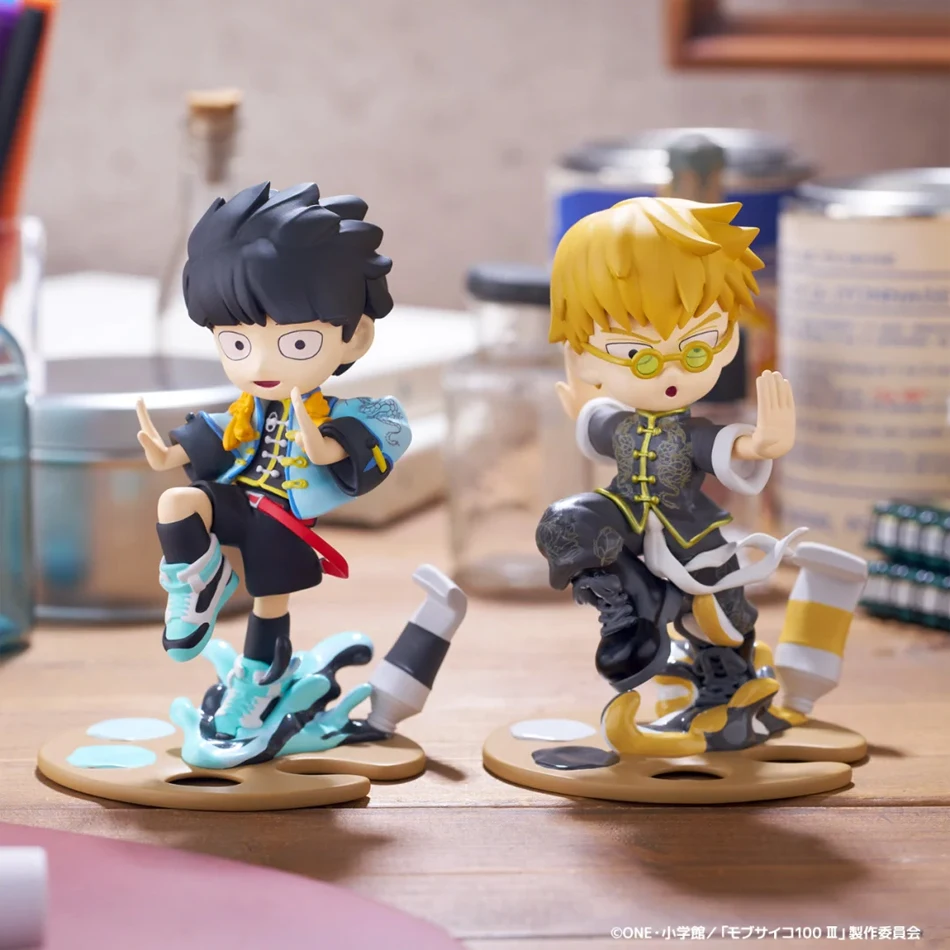 Mob Psycho 100 Anime Figuren Gk Reigen Arataka Q Edition Kawaii Sitting Palm Series Modellpuppe Desktop Ornamente Sammlerspielzeug