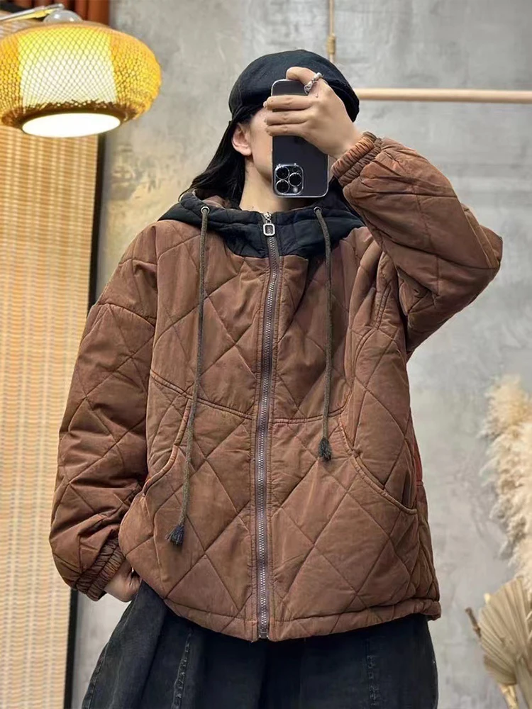 Max LuLu 2024 Winter Warm Coats Womens Fashion Loose Hooded Quilted Jackets Ladies Vintage Casual Thicken Parkas Classic Clothes