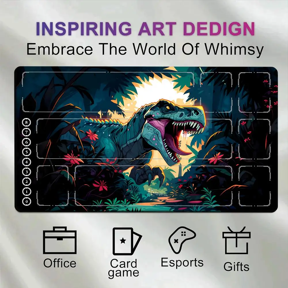 Anime Dragon Design Mouse Pad Card Playmat Stitched with Magic Zones Game Mats Tabletop rug TCG Duel deskmat Beginner